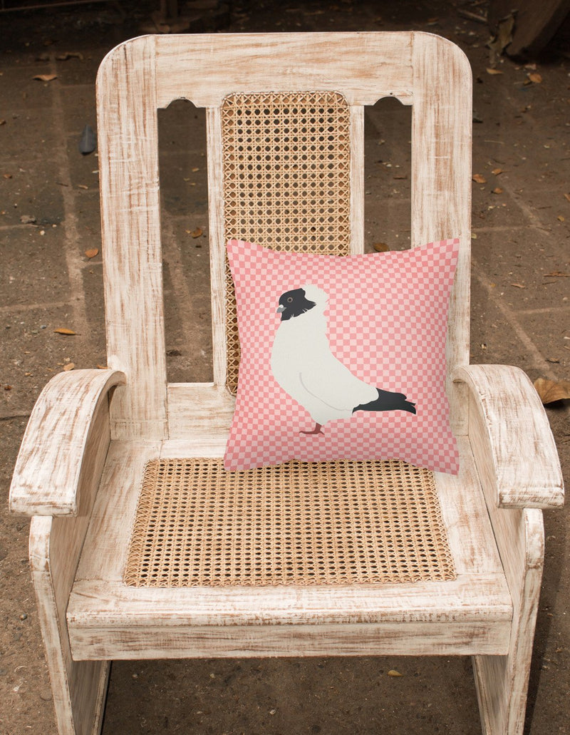 Nun Pigeon Pink Check Fabric Decorative Pillow BB7952PW1818