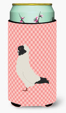 Nun Pigeon Pink Check Tall Boy Hugger Can Cooler Sleeve Machine Washable Drink Collapsible Insulator Beverage Insulated Holder