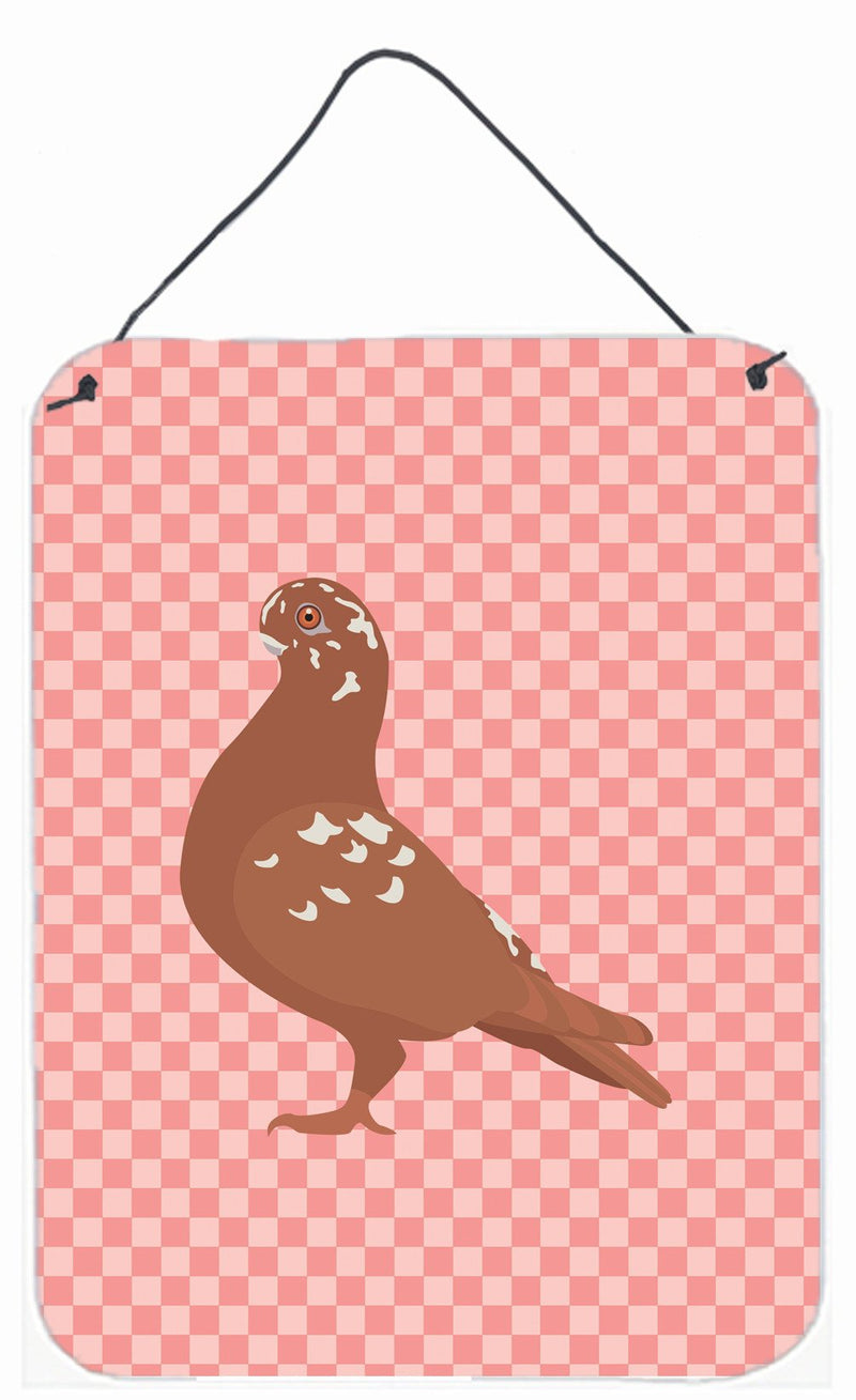 African Owl Pigeon Pink Check Wall or Door Hanging Prints BB7953DS1216