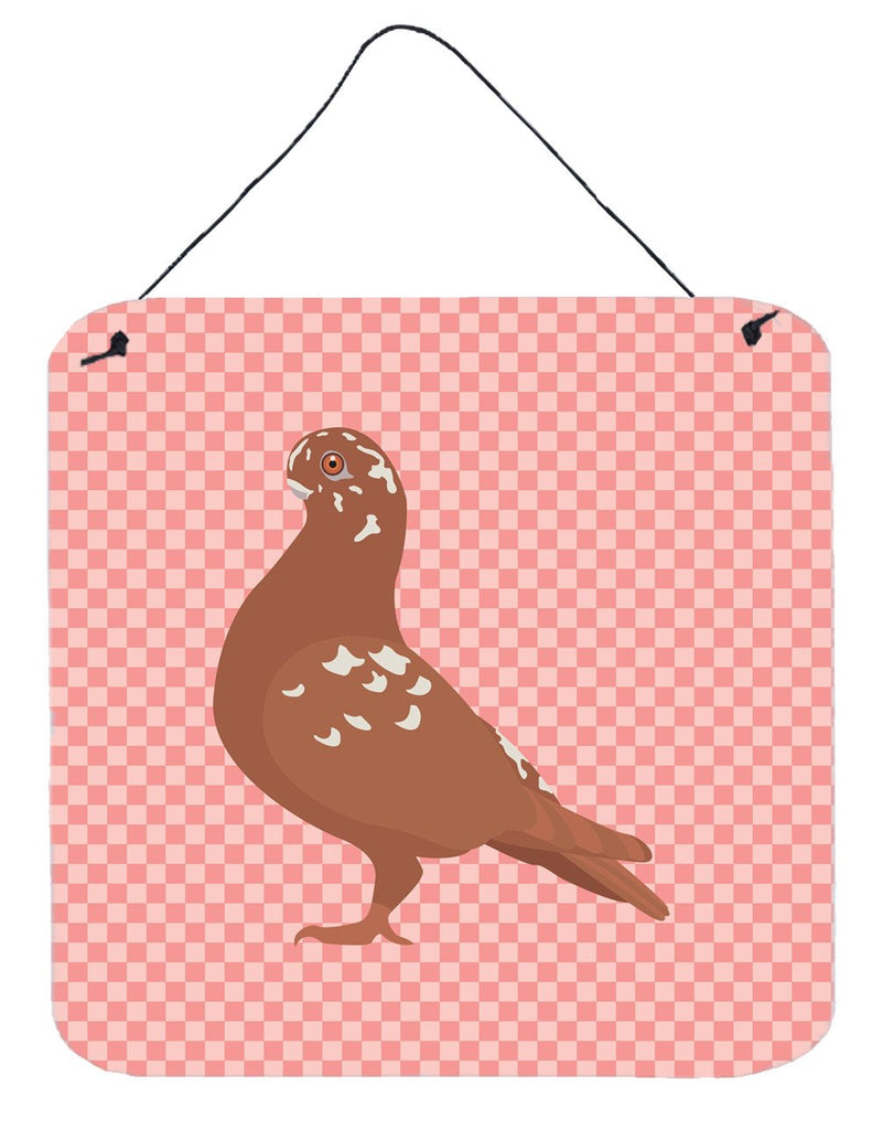 African Owl Pigeon Pink Check Wall or Door Hanging Prints BB7953DS66