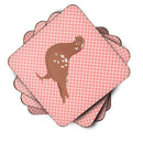 African Owl Pigeon Pink Check Foam Coaster  BB7953FC