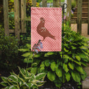 African Owl Pigeon Pink Check Garden Flag - Outdoor Decorative Yard Flag