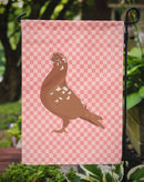 African Owl Pigeon Pink Check Garden Flag - Outdoor Decorative Yard Flag