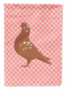 African Owl Pigeon Pink Check Garden Flag - Outdoor Decorative Yard Flag