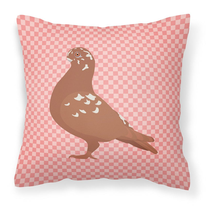 African Owl Pigeon Pink Check Fabric Decorative Pillow BB7953PW1818