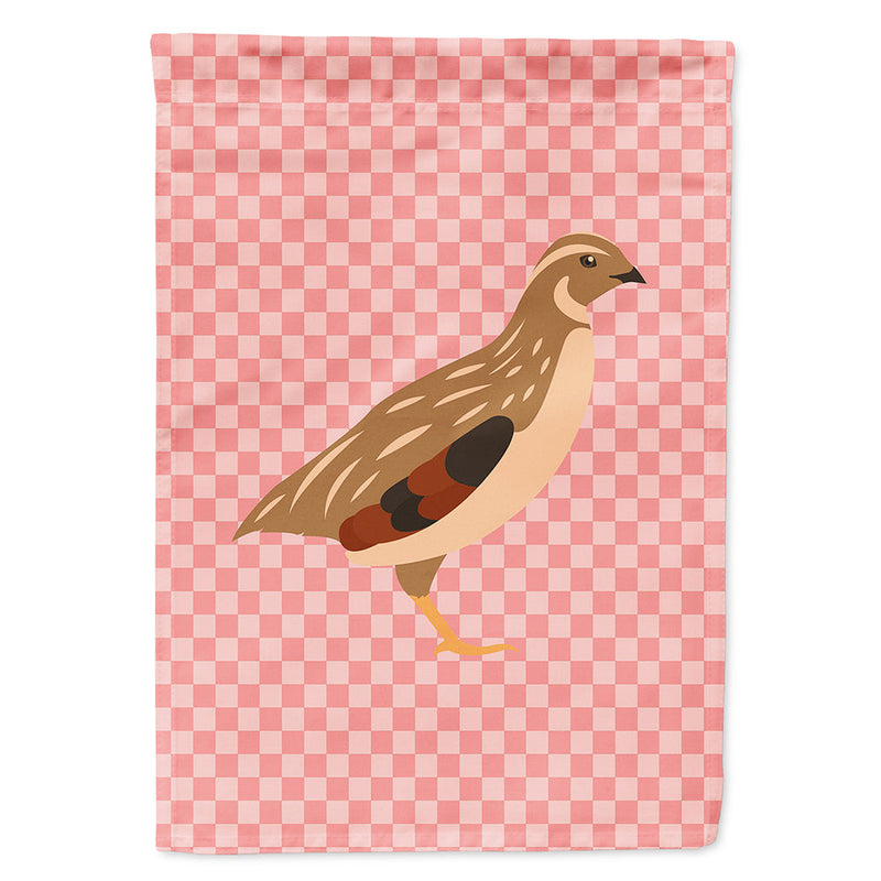 Golden Phoenix Quail Pink Check Flag Canvas House Size BB7955CHF