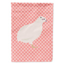 Texas Quail Pink Check House Flag 28x40 Porch Sleeve Pole Decorative Outside Yard Banner Artwork Wall Hanging, Polyester