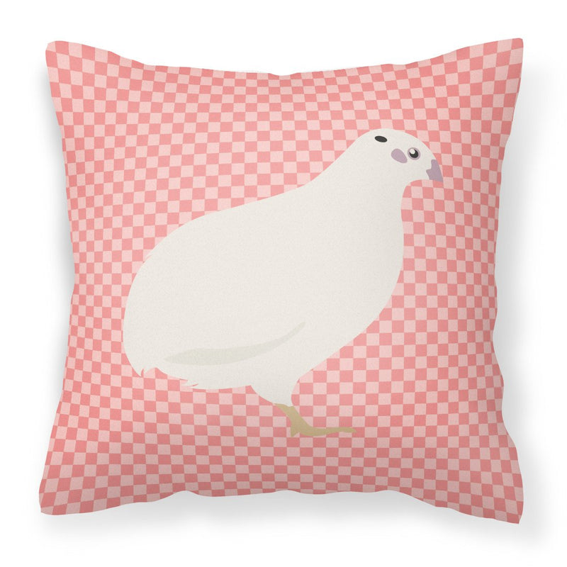 Texas Quail Pink Check Fabric Decorative Pillow BB7957PW1818