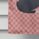Dutch Rabbit Pink Check House Flag 28x40 Porch Sleeve Pole Decorative Outside Yard Banner Artwork Wall Hanging, Polyester