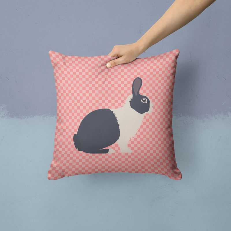 Dutch Rabbit Pink Check Fabric Decorative Pillow BB7958PW1414