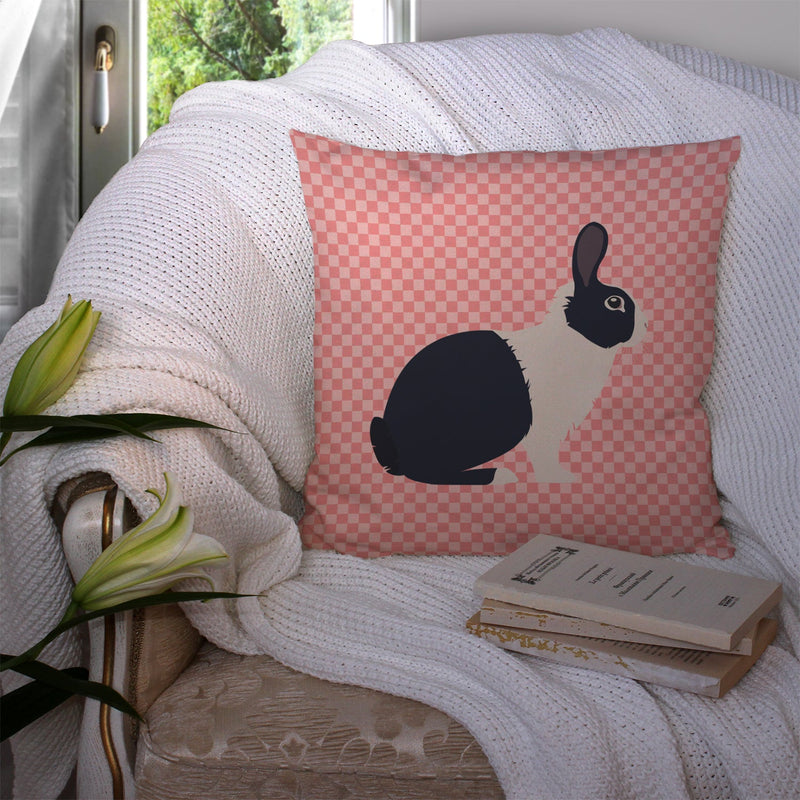 Dutch Rabbit Pink Check Fabric Decorative Pillow BB7958PW1414