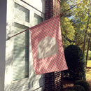 Fluffy Angora Rabbit Pink Check House Flag 28x40 Porch Sleeve Pole Decorative Outside Yard Banner Artwork Wall Hanging, Polyester