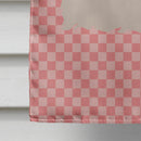 Fluffy Angora Rabbit Pink Check House Flag 28x40 Porch Sleeve Pole Decorative Outside Yard Banner Artwork Wall Hanging, Polyester