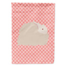 Fluffy Angora Rabbit Pink Check House Flag 28x40 Porch Sleeve Pole Decorative Outside Yard Banner Artwork Wall Hanging, Polyester