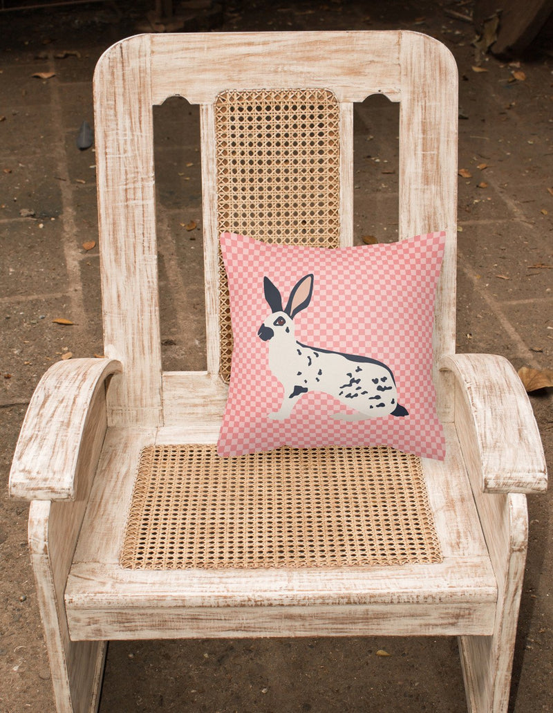 English Spot Rabbit Pink Check Fabric Decorative Pillow BB7961PW1818