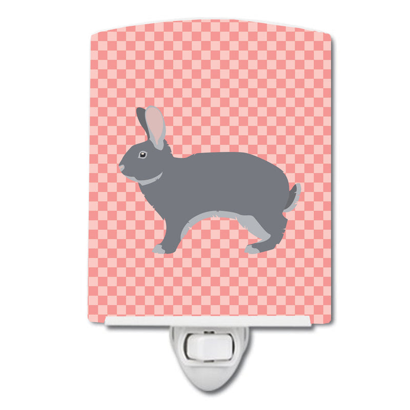 Giant Chinchilla Rabbit Pink Check Ceramic Night Light BB7966CNL