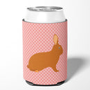 Rex Rabbit Pink Check Can or Bottle Hugger Cooler Sleeve for Standard 12 oz Cans, Insulated Foam Beer & Soda Can Hugger Reusable