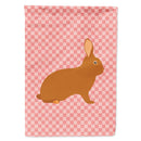 Rex Rabbit Pink Check House Flag 28x40 Porch Sleeve Pole Decorative Outside Yard Banner Artwork Wall Hanging, Polyester