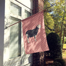 Herwick Sheep Pink Check House Flag 28x40 Porch Sleeve Pole Decorative Outside Yard Banner Artwork Wall Hanging, Polyester