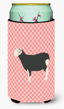 Herwick Sheep Pink Check Tall Boy Hugger Can Cooler Sleeve Machine Washable Drink Collapsible Insulator Beverage Insulated Holder