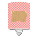 Lincoln Longwool Sheep Pink Check Ceramic Night Light Compact, UL-Certified, Ideal for Bedroom, Bathroom, Nursery, Hallway, Kitchen, 6x4x3, Multicolor