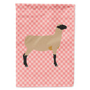 Hampshire Down Sheep Pink Check House Flag 28x40 Porch Sleeve Pole Decorative Outside Yard Banner Artwork Wall Hanging, Polyester