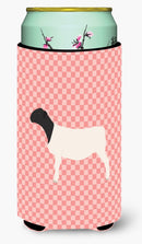 Dorper Sheep Pink Check Tall Boy Hugger Can Cooler Sleeve Machine Washable Drink Collapsible Insulator Beverage Insulated Holder