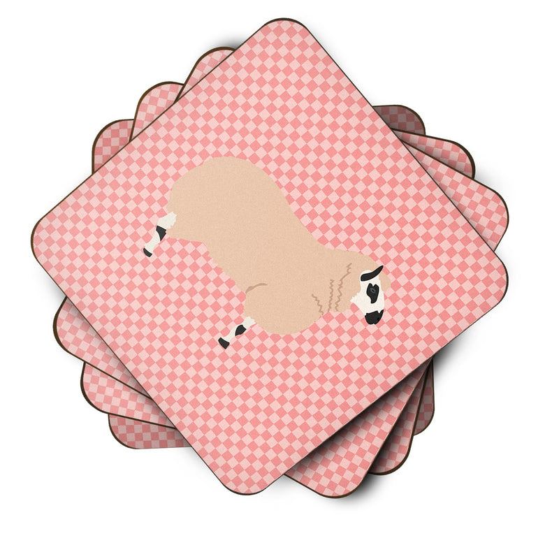 Kerry Hill Sheep Pink Check Foam Coaster Set of 4 BB7979FC