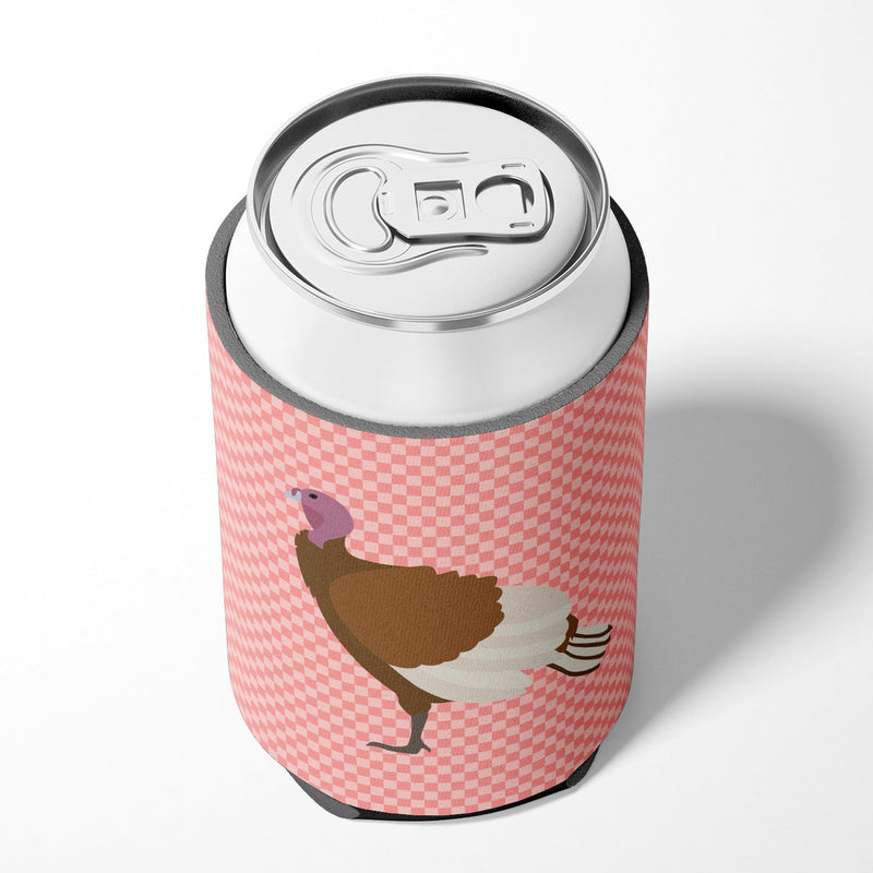 Bourbon Red Turkey Hen Pink Check Can or Bottle Hugger BB7982CC