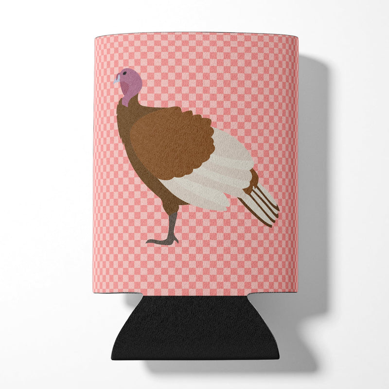 Bourbon Red Turkey Hen Pink Check Can or Bottle Hugger BB7982CC