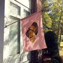 Bronze Turkey Pink Check House Flag 28x40 Porch Sleeve Pole Decorative Outside Yard Banner Artwork Wall Hanging, Polyester
