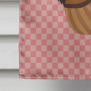 Bronze Turkey Pink Check House Flag 28x40 Porch Sleeve Pole Decorative Outside Yard Banner Artwork Wall Hanging, Polyester