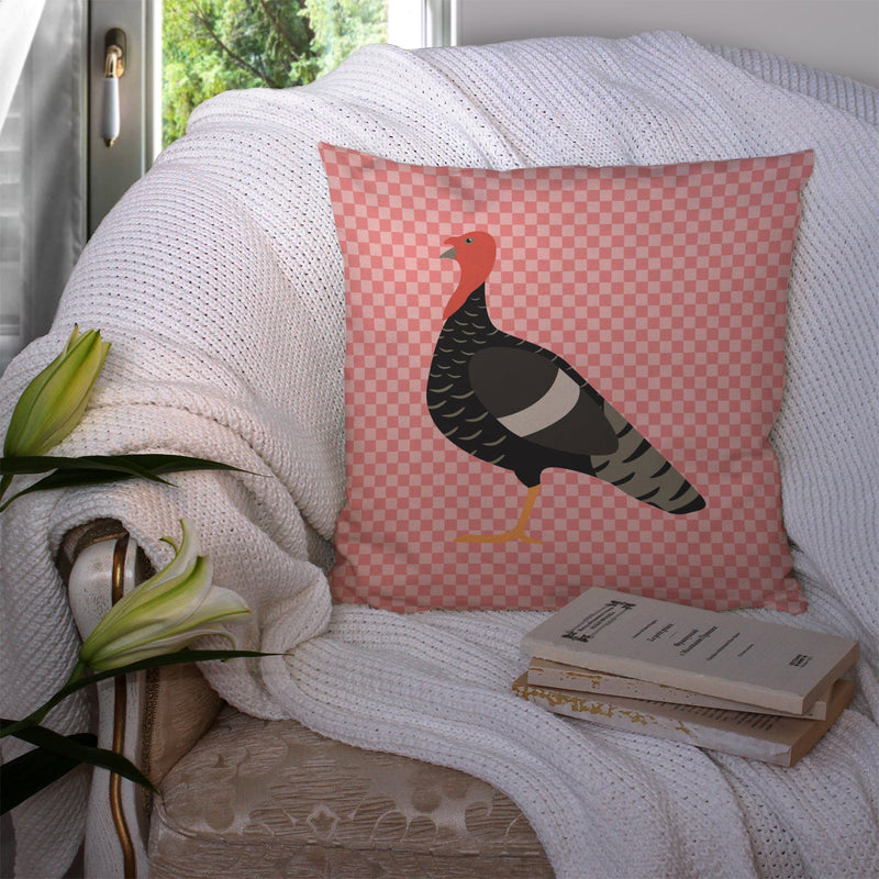 Marragansett Turkey Pink Check Fabric Decorative Pillow BB7987PW1414