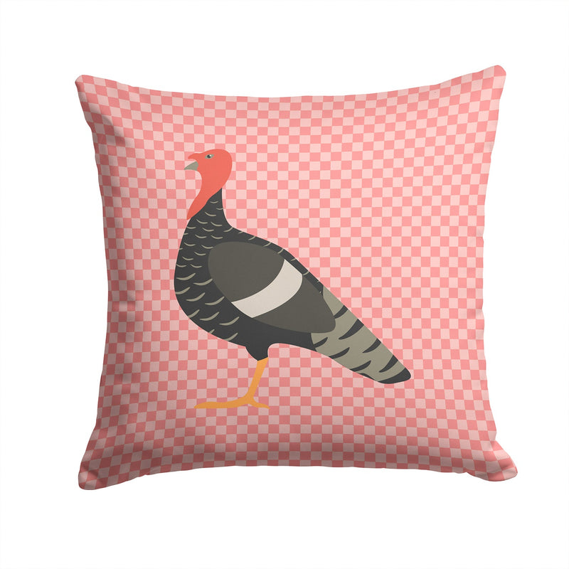 Marragansett Turkey Pink Check Fabric Decorative Pillow BB7987PW1414