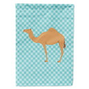 Arabian Camel Dromedary Blue Check House Flag 28x40 Porch Sleeve Pole Decorative Outside Yard Banner Artwork Wall Hanging, Polyester