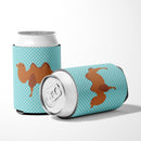 Bactrian Camel Blue Check Can or Bottle Hugger Cooler Sleeve for Standard 12 oz Cans, Insulated Foam Beer & Soda Can Hugger Reusable