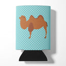 Bactrian Camel Blue Check Can or Bottle Hugger Cooler Sleeve for Standard 12 oz Cans, Insulated Foam Beer & Soda Can Hugger Reusable