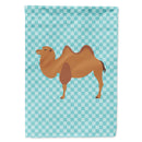 Bactrian Camel Blue Check House Flag 28x40 Porch Sleeve Pole Decorative Outside Yard Banner Artwork Wall Hanging, Polyester