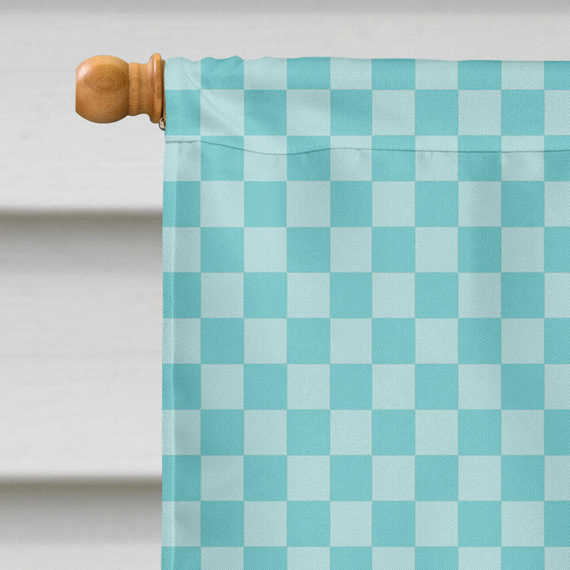 Highland Cow Blue Check Flag Canvas House Size BB7994CHF