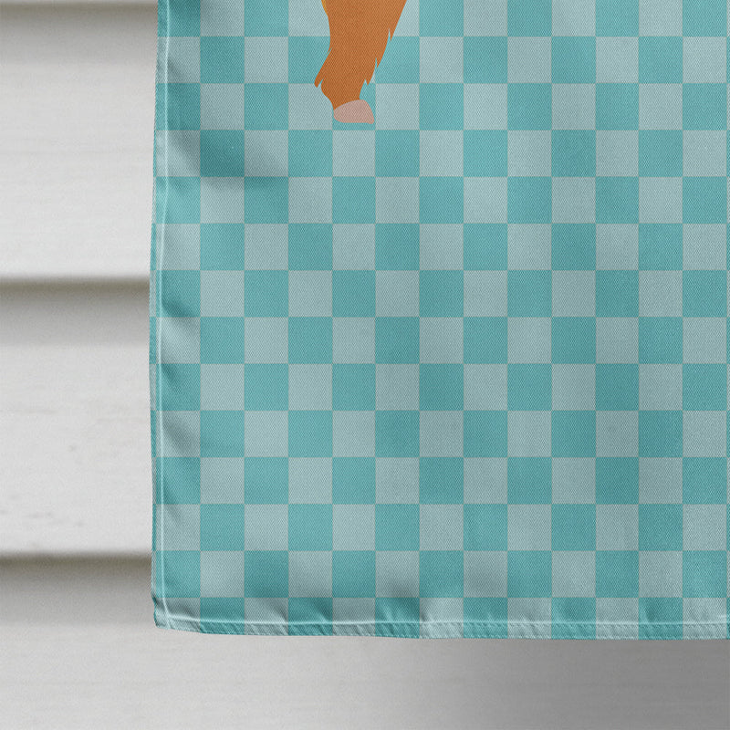 Highland Cow Blue Check Flag Canvas House Size BB7994CHF