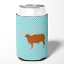 Ankole-Watusu Cow Blue Check Can or Bottle Hugger BB7997CC