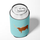 Ankole-Watusu Cow Blue Check Can or Bottle Hugger BB7997CC