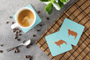 Ankole-Watusu Cow Blue Check Foam Coaster  BB7997FC