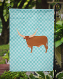 Ankole-Watusu Cow Blue Check Garden Flag - Outdoor Decorative Yard Flag
