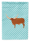 Ankole-Watusu Cow Blue Check Garden Flag - Outdoor Decorative Yard Flag