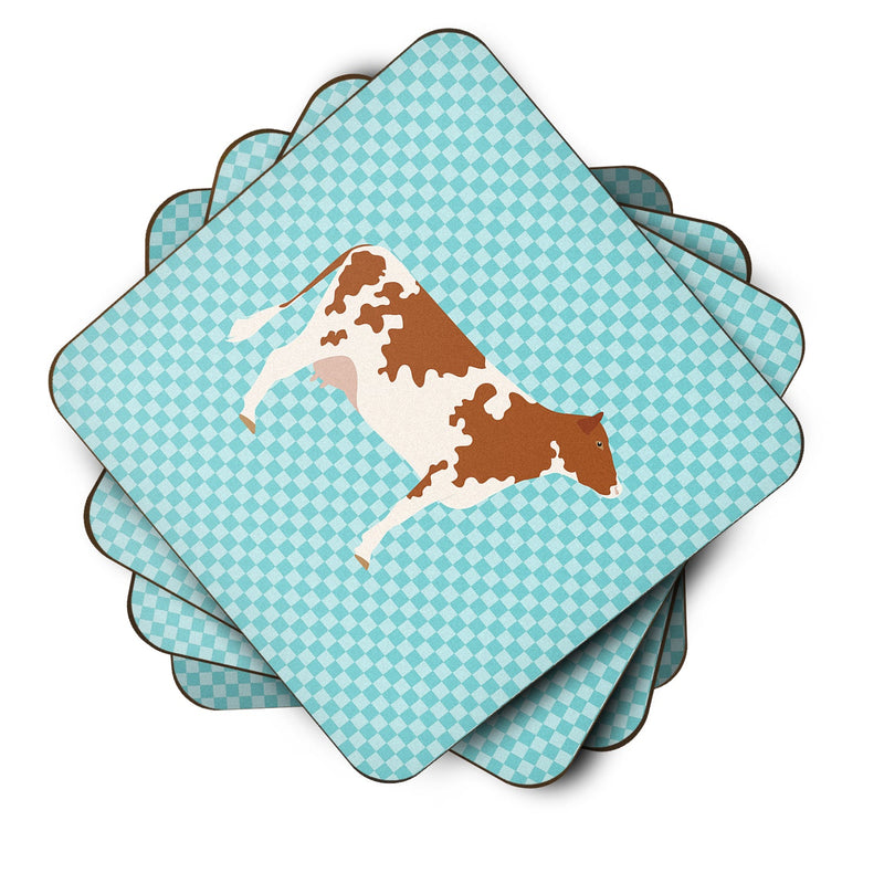 Ayrshire Cow Blue Check Foam Coaster Set of 4 BB8001FC