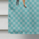 Jersey Cow Blue Check House Flag 28x40 Porch Sleeve Pole Decorative Outside Yard Banner Artwork Wall Hanging, Polyester