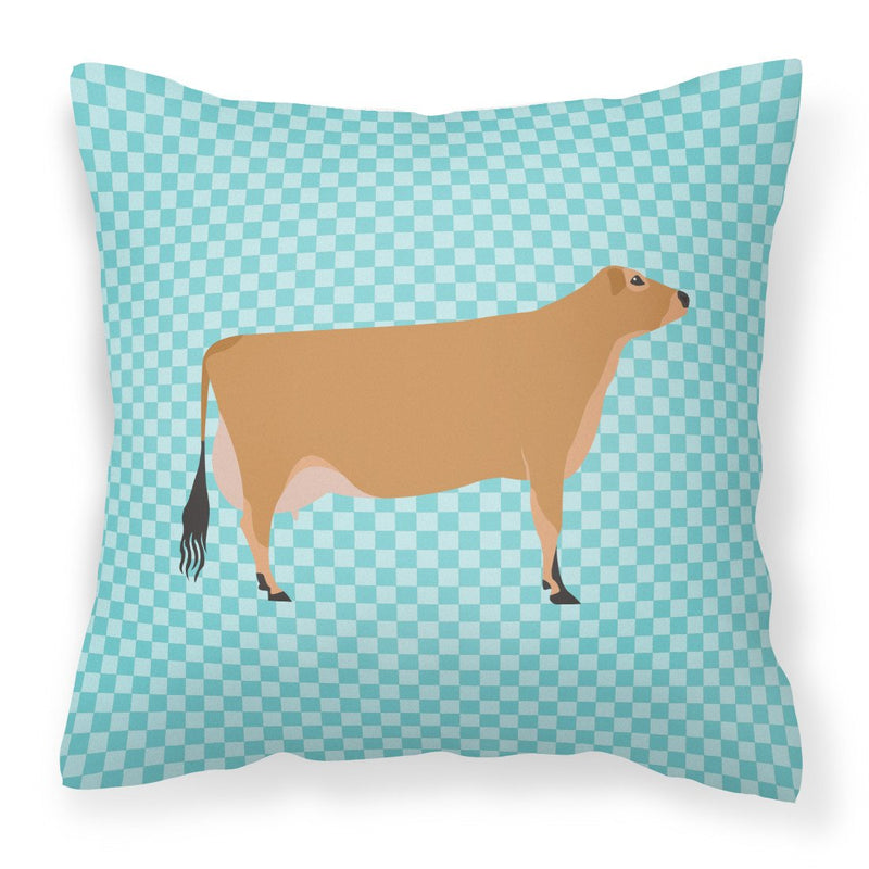 Jersey Cow Blue Check Fabric Decorative Pillow BB8003PW1818