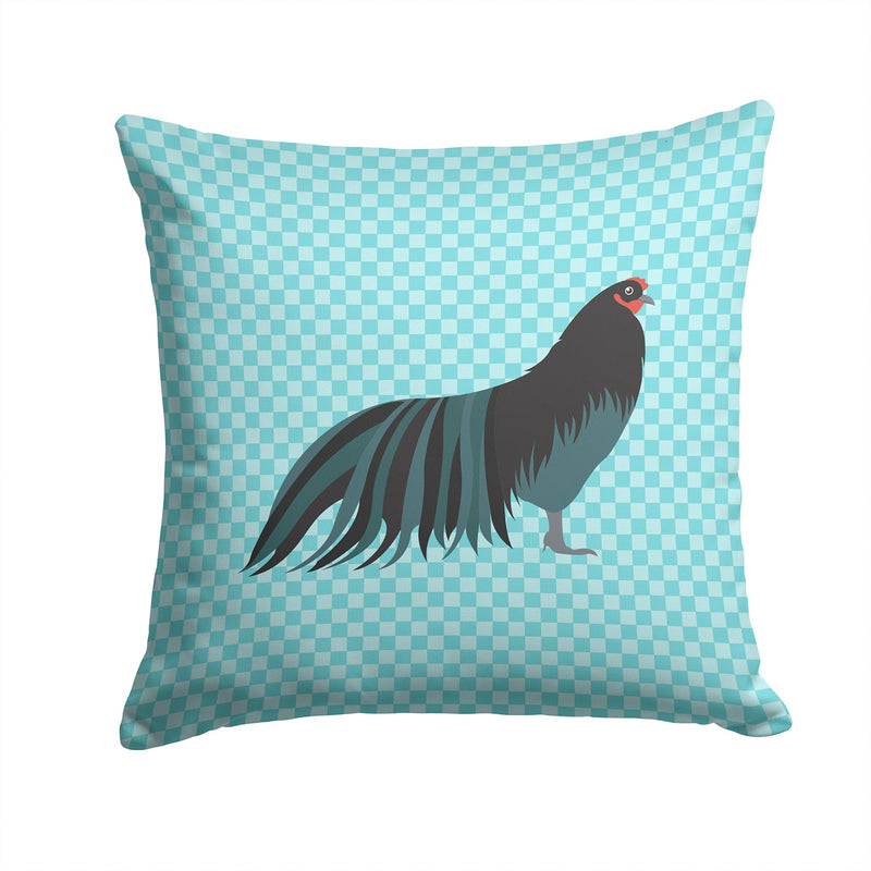 Sumatra Chicken Blue Check Fabric Decorative Pillow BB8007PW1414