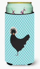 Polish Poland Chicken Blue Check Tall Boy Hugger Can Cooler Sleeve Machine Washable Drink Collapsible Insulator Beverage Insulated Holder